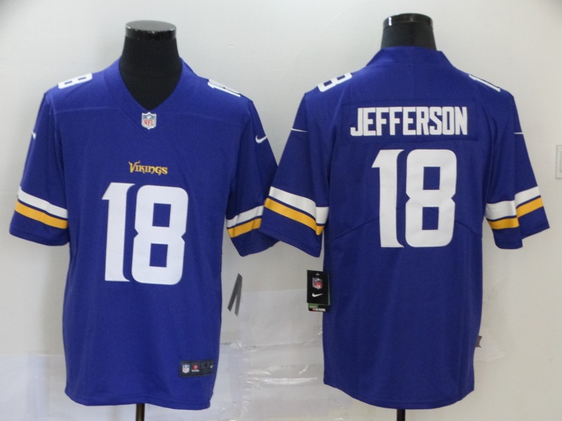 Minnesota Vikings #18 justin jefferson Purple Vapor Untouchable Limited Stitched Jersey
